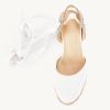 imageJuliet Holy Womens Lace up Espadrilles Closed Toe Wedges Sandals Strappy Slingback Platform HeelsWhite
