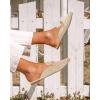 imageJuliet Holy Womens Mules Pointed Toe Flats Chain Buckle Slip on Backless Loafers Slides Apricot