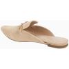 imageJuliet Holy Womens Mules Pointed Toe Flats Chain Buckle Slip on Backless Loafers Slides Apricot