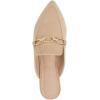 imageJuliet Holy Womens Mules Pointed Toe Flats Chain Buckle Slip on Backless Loafers Slides Apricot