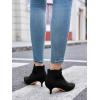 imageJuliet Holy Womens Pointed Toe Ankle Boots Kitten Heels Faux Suede Booties Side Zipper Dress ShoesBlack
