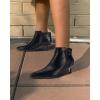 imageJuliet Holy Womens Pointed Toe Ankle Boots Kitten Heels Faux Suede Booties Side Zipper Dress ShoesCool Black