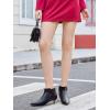 imageJuliet Holy Womens Pointed Toe Ankle Boots Kitten Heels Faux Suede Booties Side Zipper Dress ShoesCool Black
