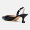 imageJuliet Holy Womens Pumps Shoes Pointed Toe Slip on Slingback Elastic Strap Classic Kitten HeelsBlack