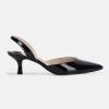imageJuliet Holy Womens Pumps Shoes Pointed Toe Slip on Slingback Elastic Strap Classic Kitten HeelsBlack