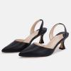 imageJuliet Holy Womens Pumps Shoes Pointed Toe Slip on Slingback Elastic Strap Classic Kitten HeelsBlackstone Pattern