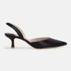 imageJuliet Holy Womens Pumps Shoes Pointed Toe Slip on Slingback Elastic Strap Classic Kitten HeelsCool Black