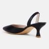 imageJuliet Holy Womens Pumps Shoes Pointed Toe Slip on Slingback Elastic Strap Classic Kitten HeelsCool Black