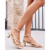 imageJuliet Holy Womens Strappy Sandals Kitten Heel Open Toe Slingback Ankle Strap Wedding Party Summer Heeled SandalsBeige