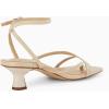 imageJuliet Holy Womens Strappy Sandals Kitten Heel Open Toe Slingback Ankle Strap Wedding Party Summer Heeled SandalsBeige