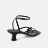 imageJuliet Holy Womens Strappy Sandals Kitten Heel Open Toe Slingback Ankle Strap Wedding Party Summer Heeled SandalsBlack