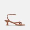 imageJuliet Holy Womens Strappy Sandals Kitten Heel Open Toe Slingback Ankle Strap Wedding Party Summer Heeled SandalsBrown