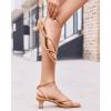 imageJuliet Holy Womens Strappy Sandals Kitten Heel Open Toe Slingback Ankle Strap Wedding Party Summer Heeled SandalsCamel
