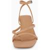 imageJuliet Holy Womens Strappy Sandals Kitten Heel Open Toe Slingback Ankle Strap Wedding Party Summer Heeled SandalsCamel