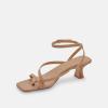 imageJuliet Holy Womens Strappy Sandals Kitten Heel Open Toe Slingback Ankle Strap Wedding Party Summer Heeled SandalsKhaki
