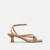 imageJuliet Holy Womens Strappy Sandals Kitten Heel Open Toe Slingback Ankle Strap Wedding Party Summer Heeled SandalsKhaki