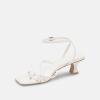 imageJuliet Holy Womens Strappy Sandals Kitten Heel Open Toe Slingback Ankle Strap Wedding Party Summer Heeled SandalsWhite