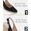 imageJuliet Holy Womens Wedge Sandals Espadrilles Closed Toe Slingback Buckle Strap Comfortable Casual Summer Wedges ShoesBlack