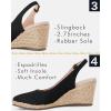 imageJuliet Holy Womens Wedge Sandals Espadrilles Closed Toe Slingback Buckle Strap Comfortable Casual Summer Wedges ShoesBlack
