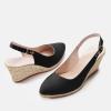 imageJuliet Holy Womens Wedge Sandals Espadrilles Closed Toe Slingback Buckle Strap Comfortable Casual Summer Wedges ShoesBlack