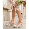 imageJuliet Holy Womens Wedge Sandals Espadrilles Closed Toe Slingback Buckle Strap Comfortable Casual Summer Wedges ShoesCream