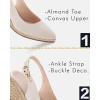 imageJuliet Holy Womens Wedge Sandals Espadrilles Closed Toe Slingback Buckle Strap Comfortable Casual Summer Wedges ShoesCream