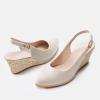 imageJuliet Holy Womens Wedge Sandals Espadrilles Closed Toe Slingback Buckle Strap Comfortable Casual Summer Wedges ShoesCream