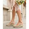 imageJuliet Holy Womens Wedge Sandals Espadrilles Closed Toe Slingback Buckle Strap Comfortable Casual Summer Wedges ShoesKhaki