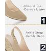 imageJuliet Holy Womens Wedge Sandals Espadrilles Closed Toe Slingback Buckle Strap Comfortable Casual Summer Wedges ShoesKhaki