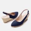 imageJuliet Holy Womens Wedge Sandals Espadrilles Closed Toe Slingback Buckle Strap Comfortable Casual Summer Wedges ShoesNavy