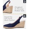 imageJuliet Holy Womens Wedge Sandals Espadrilles Closed Toe Slingback Buckle Strap Comfortable Casual Summer Wedges ShoesNavy