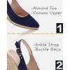 imageJuliet Holy Womens Wedge Sandals Espadrilles Closed Toe Slingback Buckle Strap Comfortable Casual Summer Wedges ShoesNavy