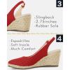 imageJuliet Holy Womens Wedge Sandals Espadrilles Closed Toe Slingback Buckle Strap Comfortable Casual Summer Wedges ShoesRed