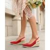imageJuliet Holy Womens Wedge Sandals Espadrilles Closed Toe Slingback Buckle Strap Comfortable Casual Summer Wedges ShoesRed