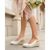 imageJuliet Holy Womens Wedge Sandals Espadrilles Closed Toe Slingback Buckle Strap Comfortable Casual Summer Wedges ShoesWhite