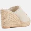 imageJuliet Holy Womens Wedge Sandals Peep Toe Denim Slip On Backless Espadrilles Platform Sandal ShoesBeige