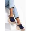 imageJuliet Holy Womens Wedge Sandals Peep Toe Denim Slip On Backless Espadrilles Platform Sandal ShoesKhaki