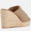 imageJuliet Holy Womens Wedge Sandals Peep Toe Denim Slip On Backless Espadrilles Platform Sandal ShoesKhaki