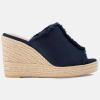 imageJuliet Holy Womens Wedge Sandals Peep Toe Denim Slip On Backless Espadrilles Platform Sandal ShoesNavy
