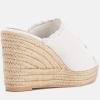 imageJuliet Holy Womens Wedge Sandals Peep Toe Denim Slip On Backless Espadrilles Platform Sandal ShoesWhite