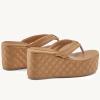 imageWomens Platform Wedge Slides Sandals Open Toe Slip on FlipFlops Comfort Summer Beach Casual Wedges ShoesBrown