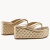 imageWomens Platform Wedge Slides Sandals Open Toe Slip on FlipFlops Comfort Summer Beach Casual Wedges ShoesGold
