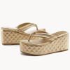 imageWomens Platform Wedge Slides Sandals Open Toe Slip on FlipFlops Comfort Summer Beach Casual Wedges ShoesGold