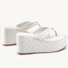 imageWomens Platform Wedge Slides Sandals Open Toe Slip on FlipFlops Comfort Summer Beach Casual Wedges ShoesWhite