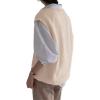 imageWomens V Neck Sweater Vest Oversized Sleeveless Loose Knit Tops Cable Sleeveless SweaterBeige