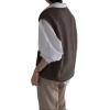imageWomens V Neck Sweater Vest Oversized Sleeveless Loose Knit Tops Cable Sleeveless SweaterCoffee