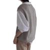 imageWomens V Neck Sweater Vest Oversized Sleeveless Loose Knit Tops Cable Sleeveless SweaterGrey