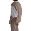 imageWomens V Neck Sweater Vest Oversized Sleeveless Loose Knit Tops Cable Sleeveless SweaterLight Brown