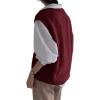imageWomens V Neck Sweater Vest Oversized Sleeveless Loose Knit Tops Cable Sleeveless SweaterRed