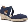 imageJuliet Holy Womens Espadrille Wedges Sandals Platform Bohemian Slipons Elastic Strap Knotted Canvas ShoesNavy Blue